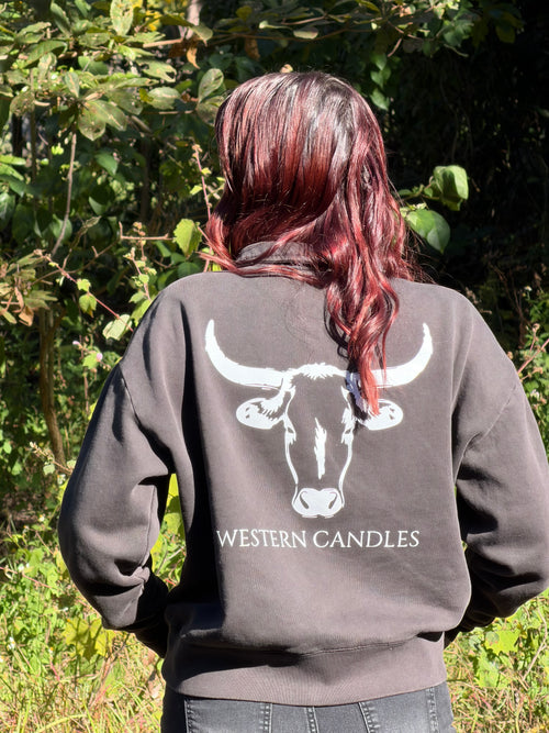 PRE ORDER- Ladies faded black 1/2 zip