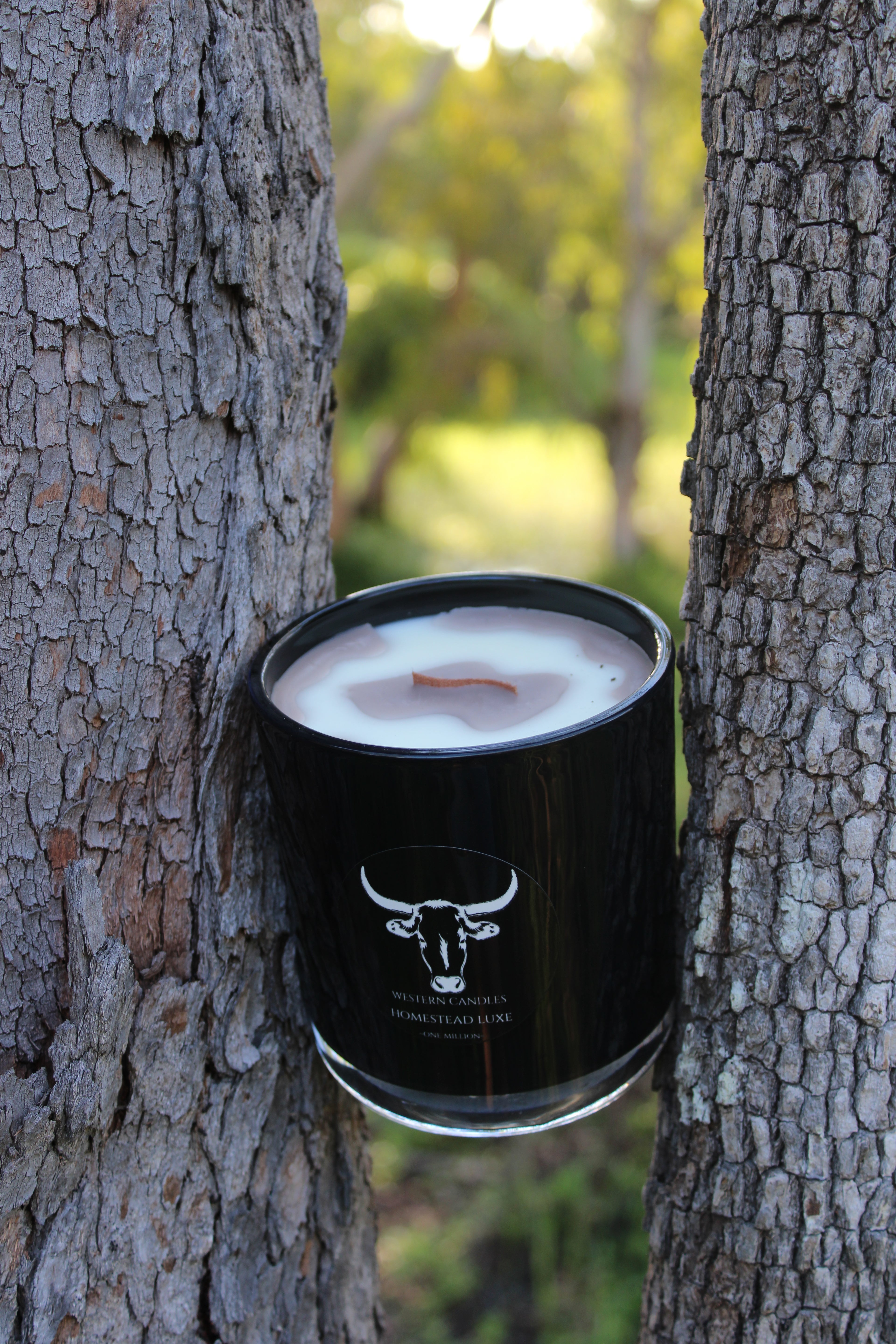 Western Black Large Candle