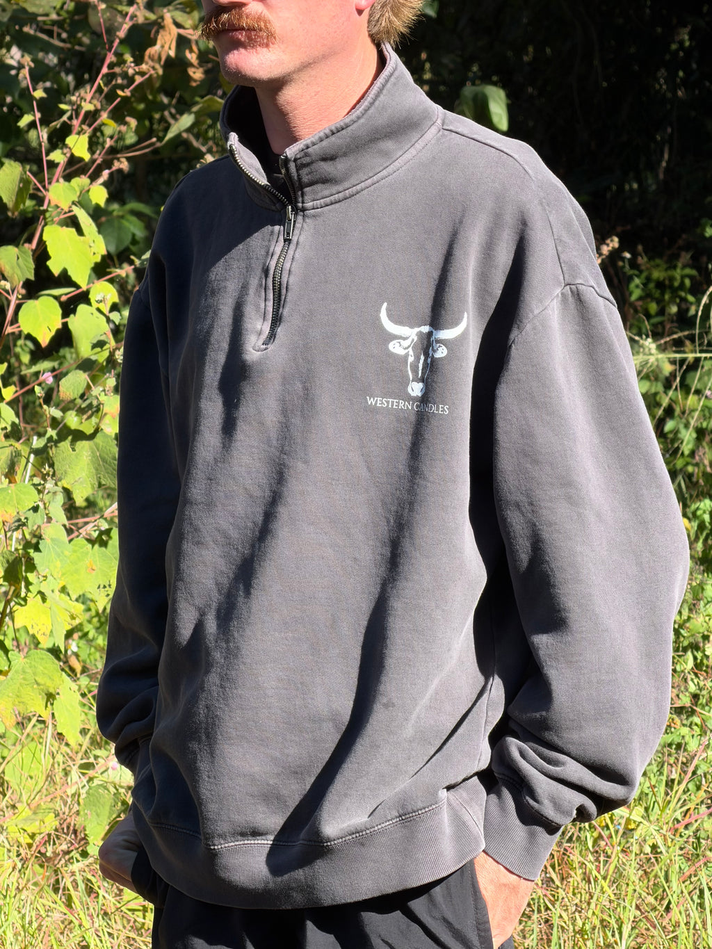 PRE ORDER- Men’s faded black 1/2 zip